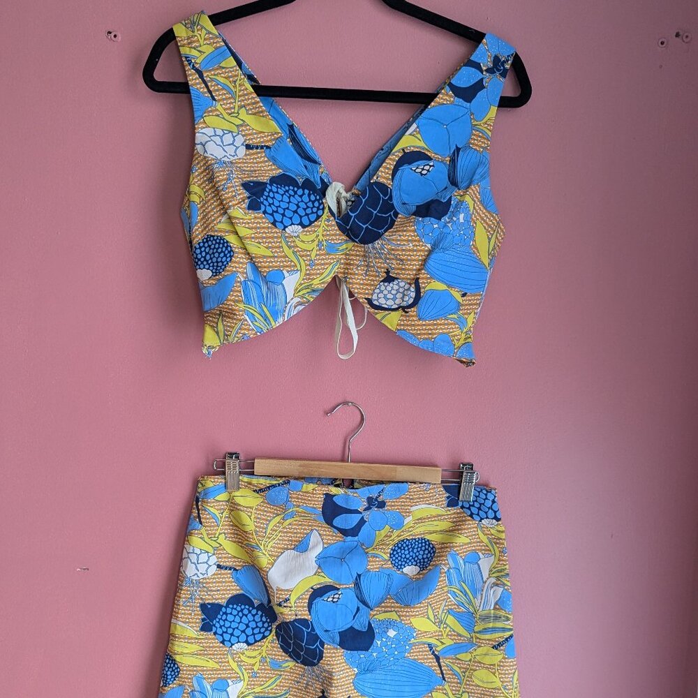 Crop Top and Skirt Matching Set